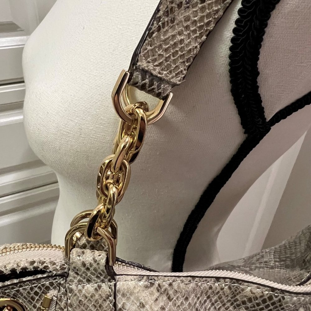 *New* Michael Kors Python Leather, Cross Body Cha… - image 4